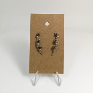 Gorgeous Hematite Beaded Earrings, Ear Vines, Handmade Jewelry, Gift Ideas